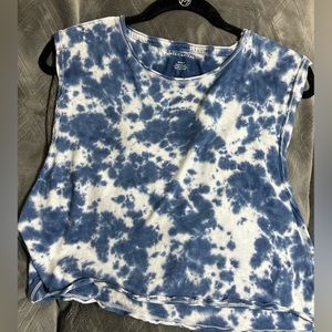 American Eagle Medium blue tie-die cropped tank